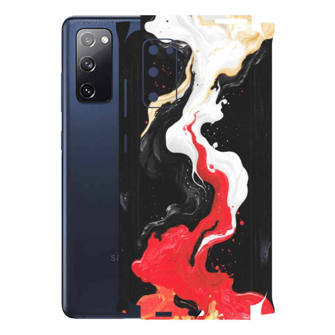 Samsung A/S Series Phone Skins (All Models) - Black Red White Paint Splash Fusion - Matte Finish (M-56) Samsung Galaxy S20 FE
