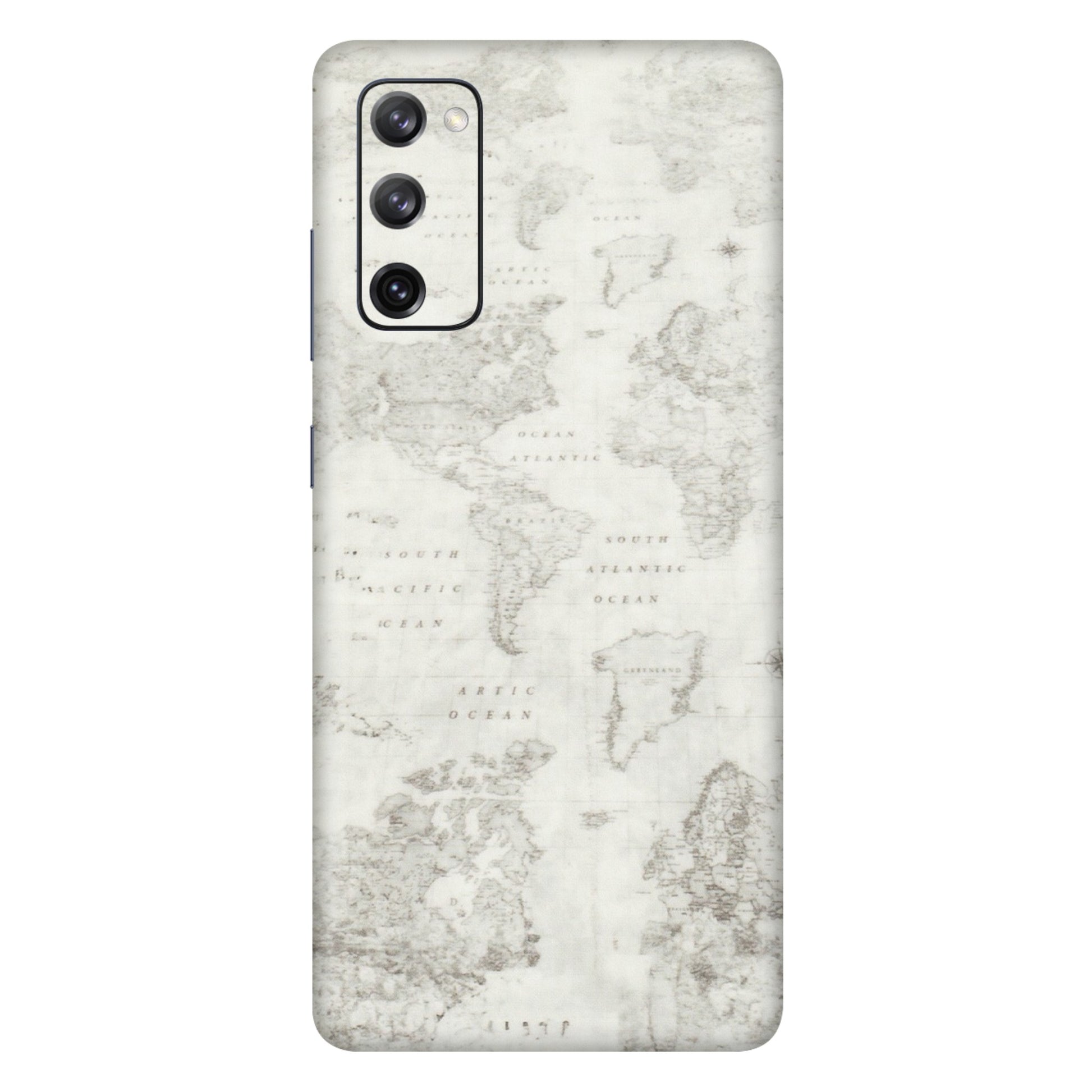 Samsung A/S Series Phone Skins (All Models) - World Travel Map - Transparent Finish (T-04) Samsung Galaxy S20 FE