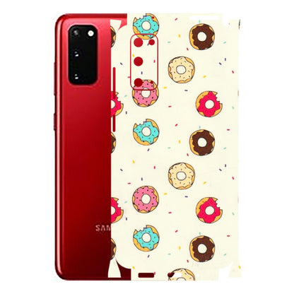 Samsung A/S Series Phone Skins (All Models) - Mini Donuts Doodle Art - 3D Embossed Finish (L-122) Samsung Galaxy S20