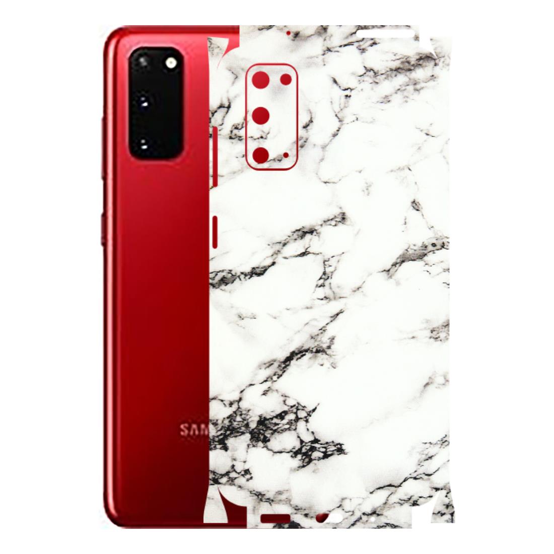 Samsung A/S Series Phone Skins (All Models) - Black and White Marble Texture - 3D Embossed Finish (L-124) Samsung Galaxy S20