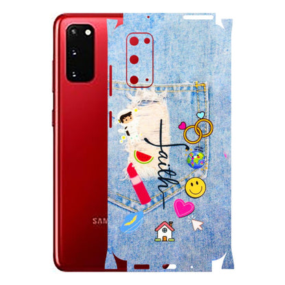 Samsung A/S Series Phone Skins (All Models) - Denim Jeans Pocket - 3D Embossed Finish (L-134) Samsung Galaxy S20
