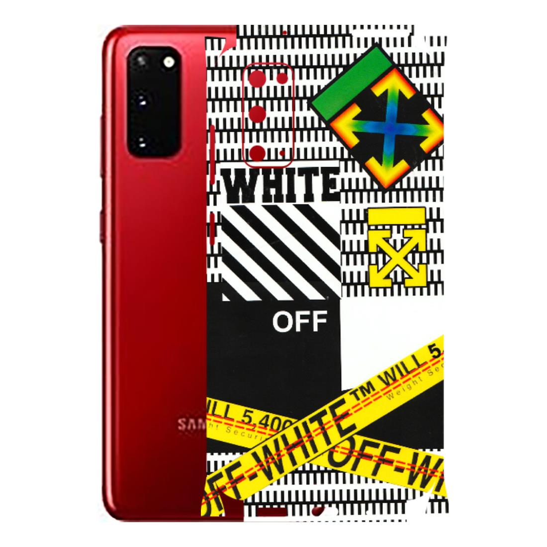 Samsung A/S Series Phone Skins (All Models) - White Off Abstract - 3D Embossed Finish (L-172) Samsung Galaxy S20