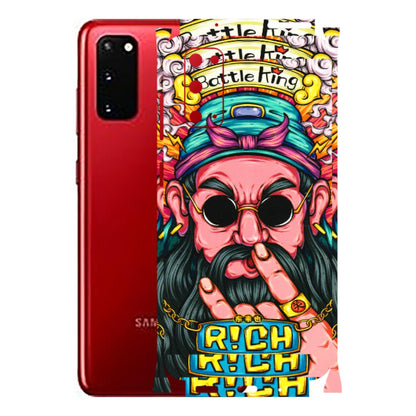 Samsung A/S Series Phone Skins (All Models) - Battle King Dude Face - 3D Embossed Finish (L-178) Samsung Galaxy S20