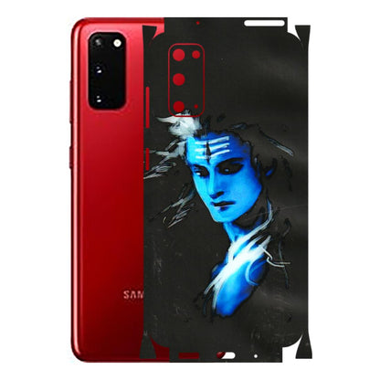 Samsung A/S Series Phone Skins (All Models) - Har Har Mahadev Blue/Black - 3D Embossed Finish (L-185) Samsung Galaxy S20