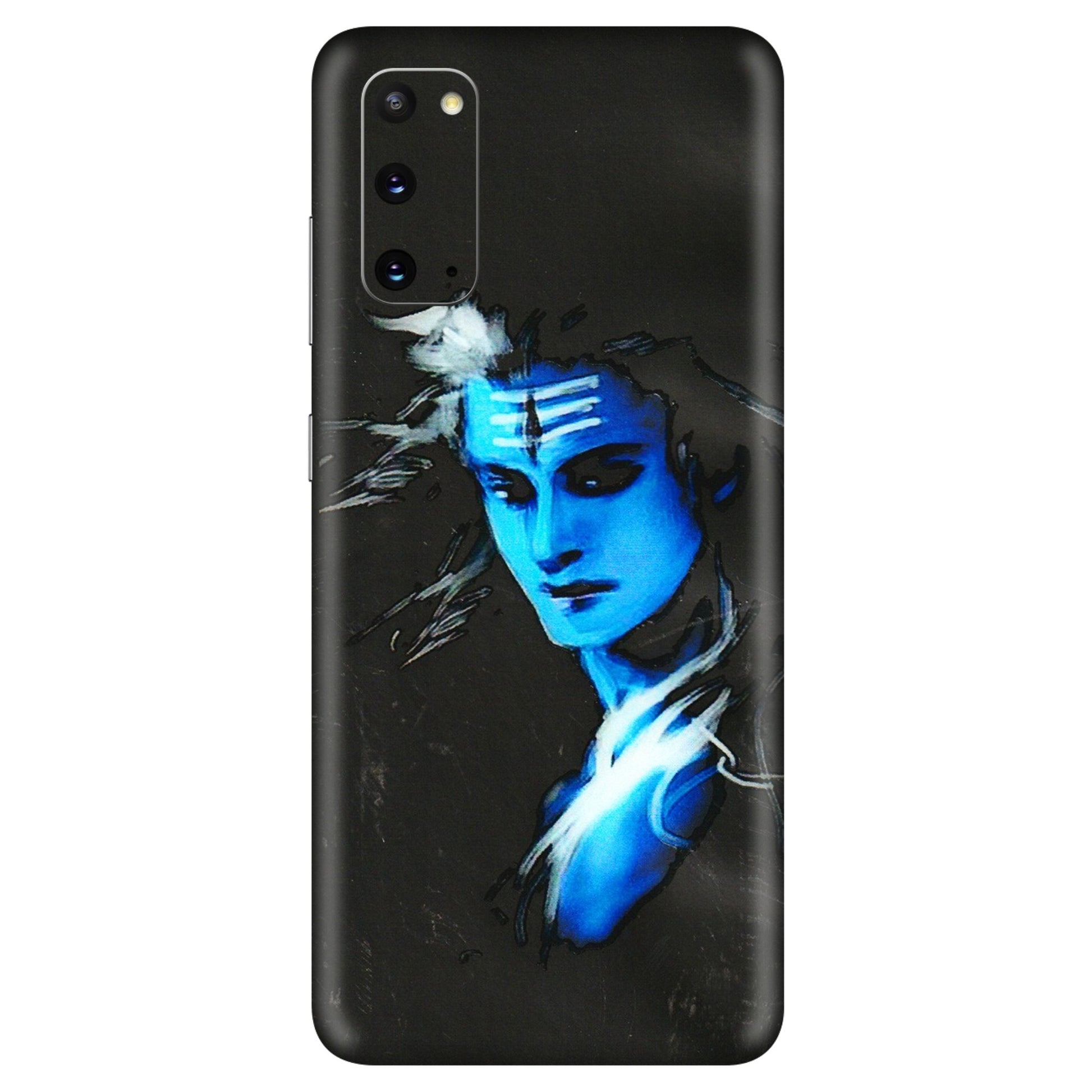 Samsung A/S Series Phone Skins (All Models) - Har Har Mahadev Blue/Black - 3D Embossed Finish (L-185) Samsung Galaxy S20