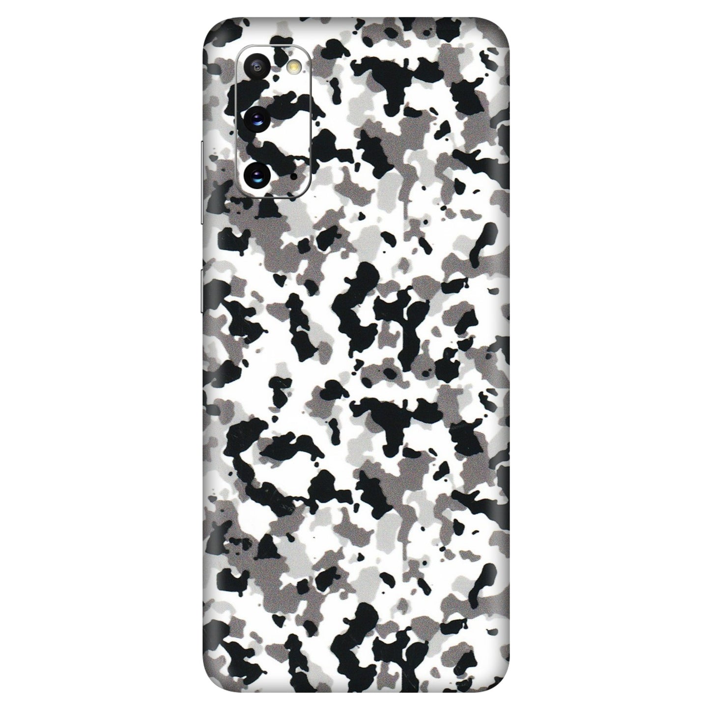 Samsung A/S Series Phone Skins (All Models) - White Black Camouflage - 3D Embossed Finish (L-18) Samsung Galaxy S20