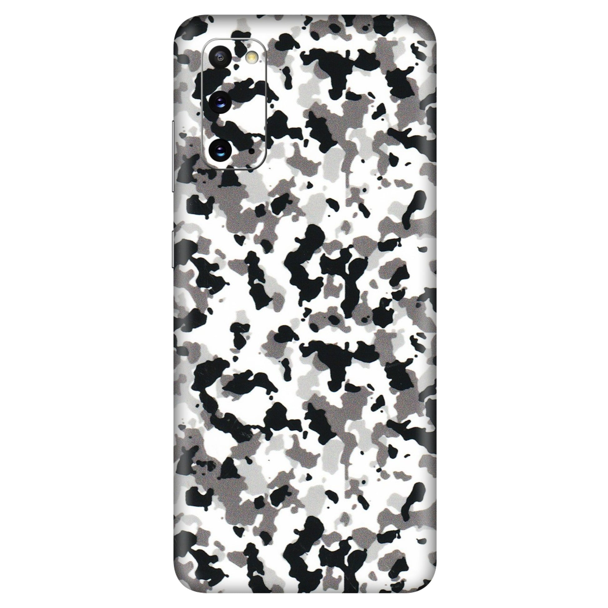 Samsung A/S Series Phone Skins (All Models) - White Black Camouflage - 3D Embossed Finish (L-18) Samsung Galaxy S20
