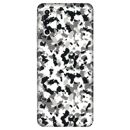 Samsung A/S Series Phone Skins (All Models) - White Black Camouflage - 3D Embossed Finish (L-18) Samsung Galaxy S20