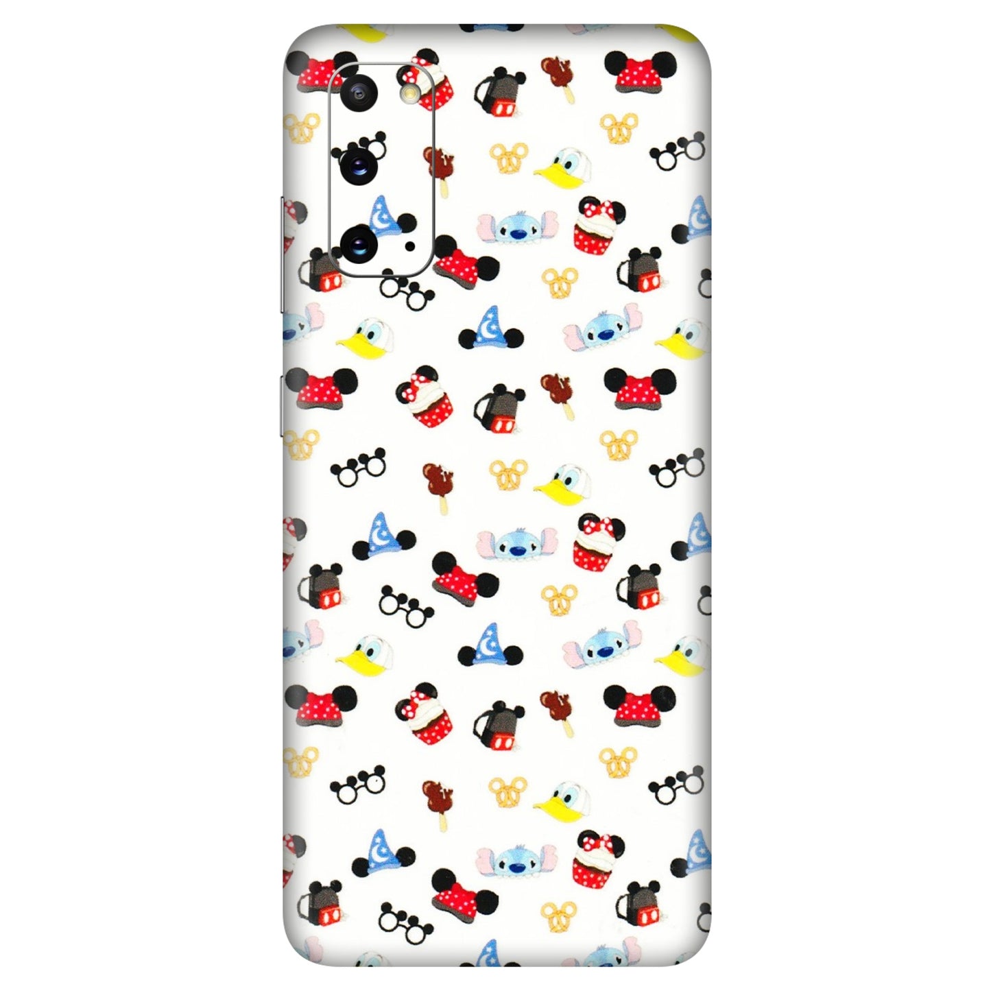 Samsung A/S Series Phone Skins (All Models) - Minnie Mouse & Donald Doodles s - 3D Embossed Finish (L-194) Samsung Galaxy S20