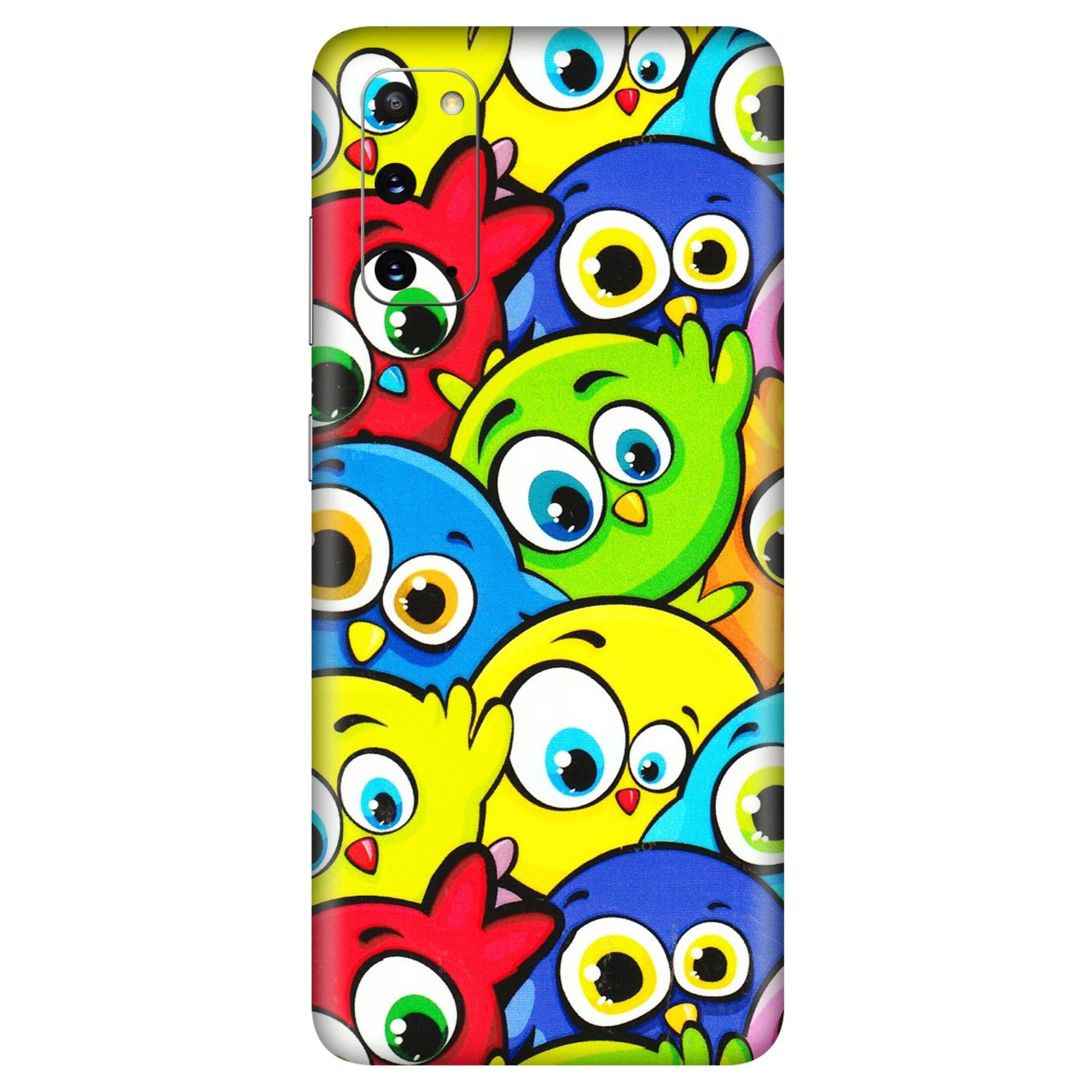 Samsung A/S Series Phone Skins (All Models) - Cute Fluffy Birds - 3D Embossed Finish (L-213) Samsung Galaxy S20