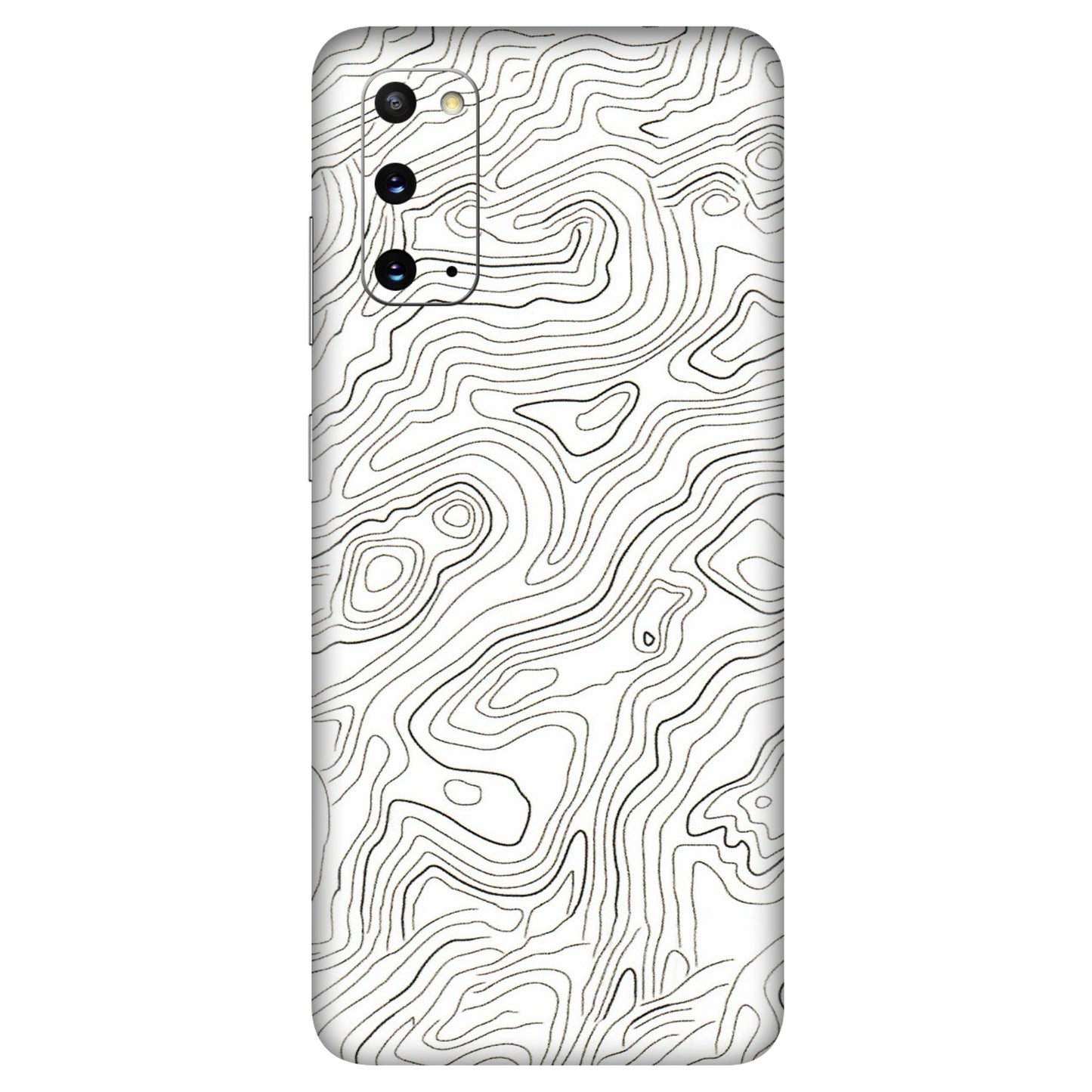 Samsung A/S Series Phone Skins (All Models) - White Black Swirls - 3D Embossed Finish (L-219) Samsung Galaxy S20