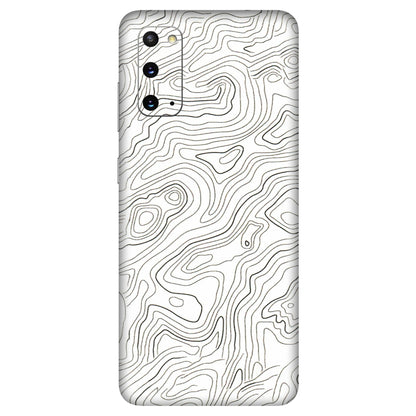 Samsung A/S Series Phone Skins (All Models) - White Black Swirls - 3D Embossed Finish (L-219) Samsung Galaxy S20