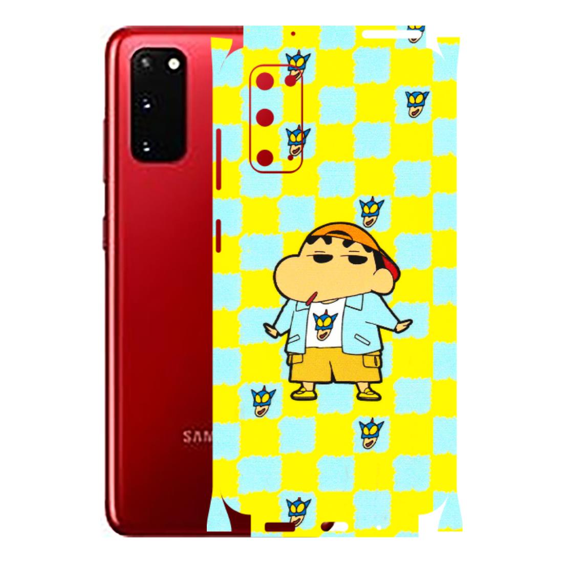 Samsung A/S Series Phone Skins (All Models) - Yellow Blue Shinchan Cute - 3D Embossed Finish (L-221) Samsung Galaxy S20