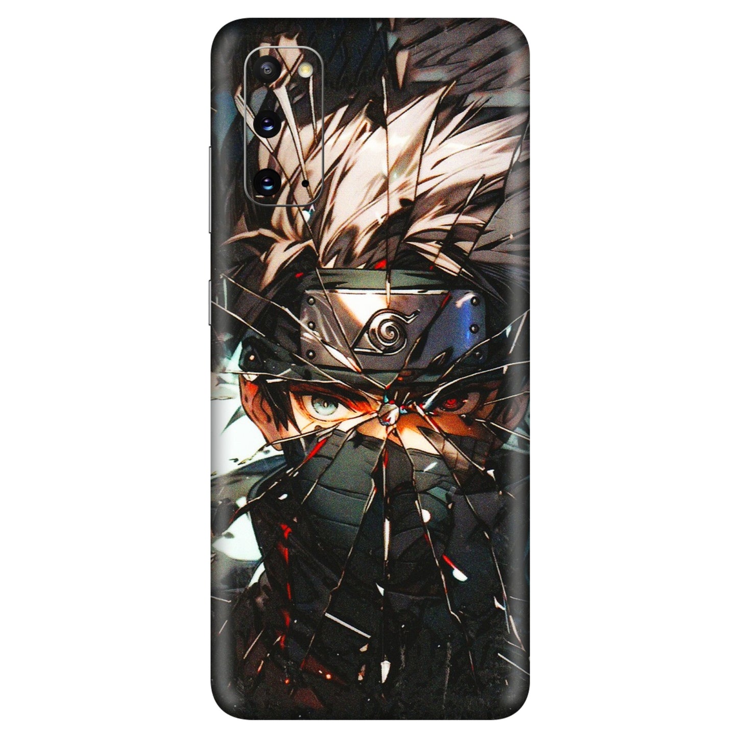 Samsung A/S Series Phone Skins (All Models) - Kakashi Shattered Glass Effect - 3D Embossed Finish (L-237) Samsung Galaxy S20