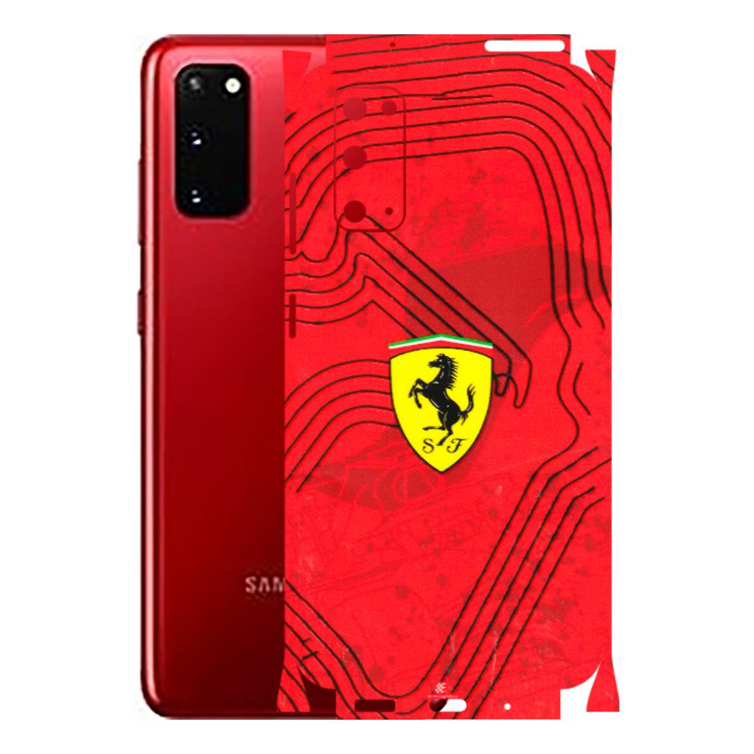 Samsung A/S Series Phone Skins (All Models) - Red Ferrari Logo Stylish - 3D Embossed Finish (L-238) Samsung Galaxy S20