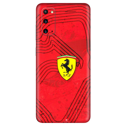 Samsung A/S Series Phone Skins (All Models) - Red Ferrari Logo Stylish - 3D Embossed Finish (L-238) Samsung Galaxy S20