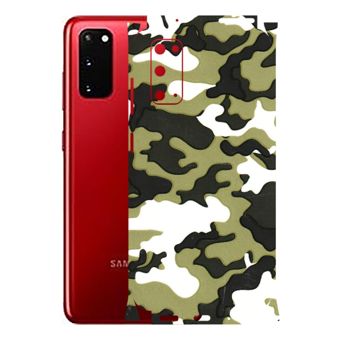Samsung A/S Series Phone Skins (All Models) - Camouflages White And Green - 3D Embossed Finish (L-243) Samsung Galaxy S20