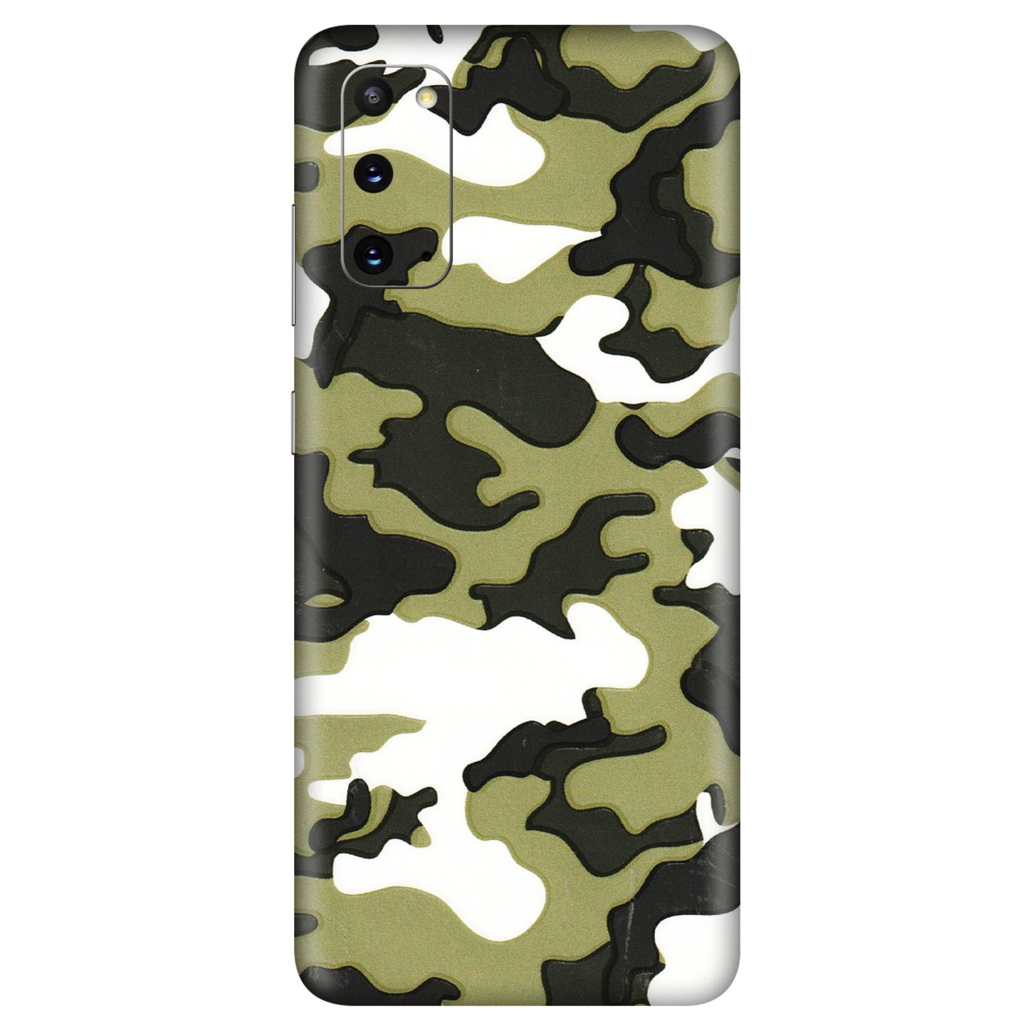 Samsung A/S Series Phone Skins (All Models) - Camouflages White And Green - 3D Embossed Finish (L-243) Samsung Galaxy S20