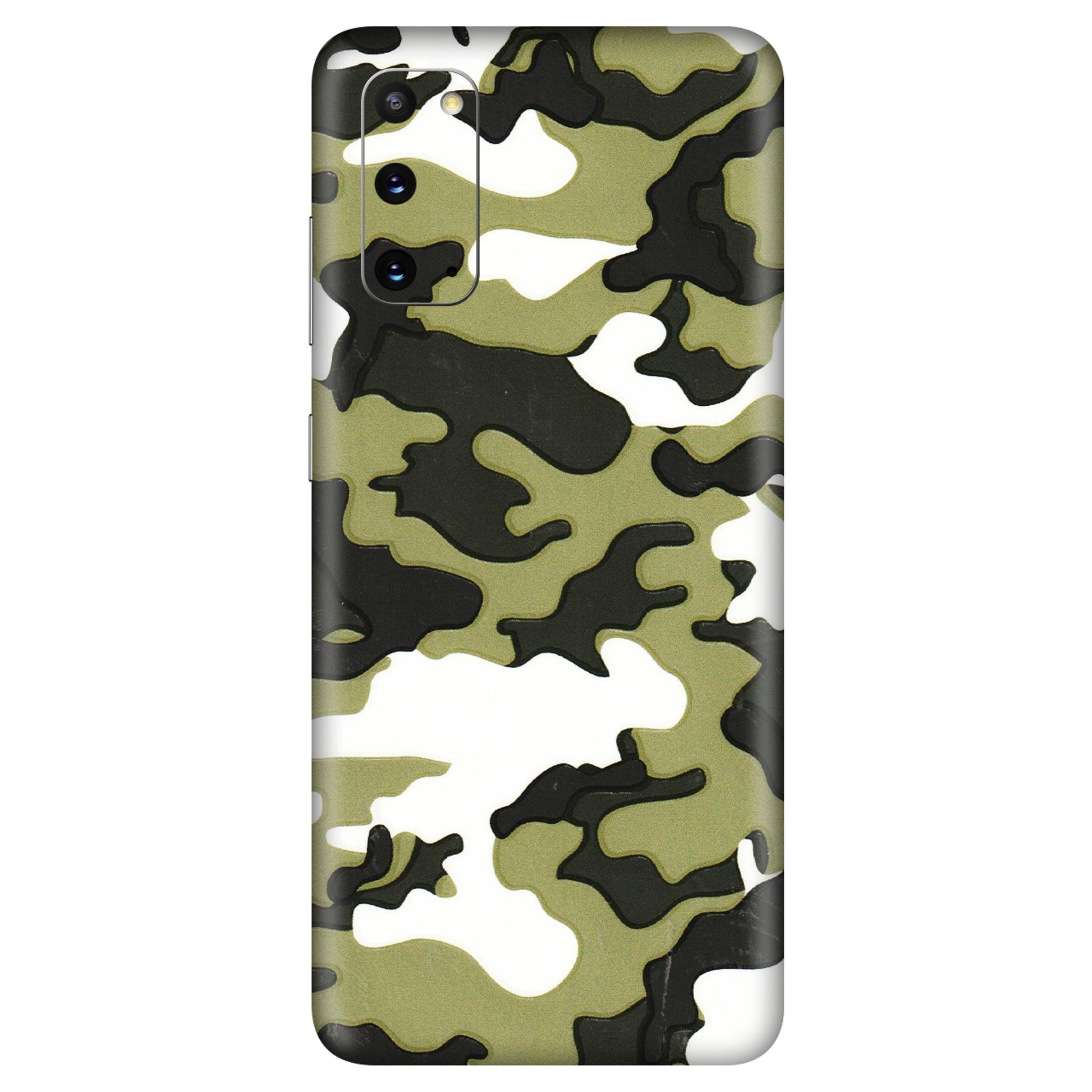 Samsung A/S Series Phone Skins (All Models) - Camouflages White And Green - 3D Embossed Finish (L-243) Samsung Galaxy S20