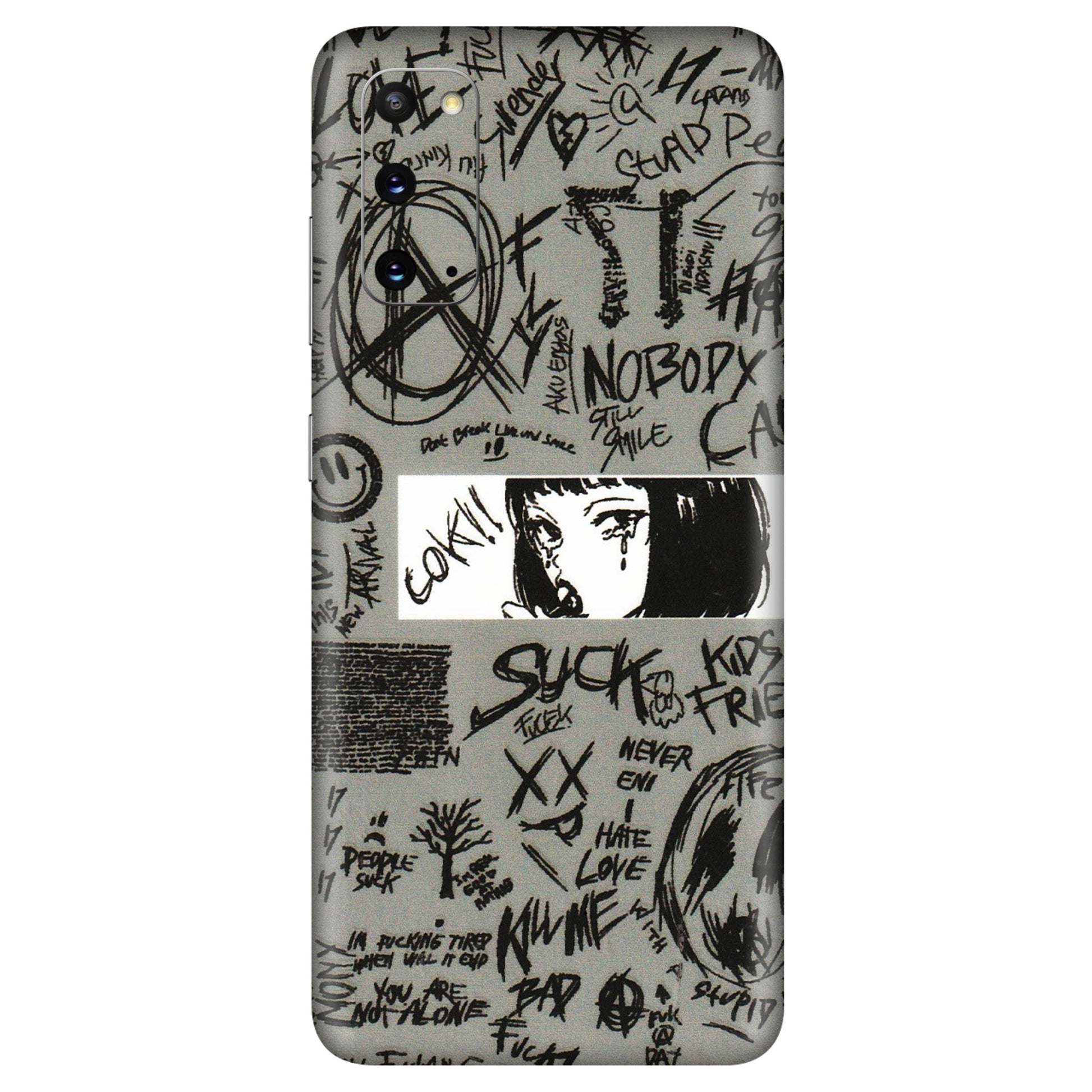 Samsung A/S Series Phone Skins (All Models) - Never Have Love Anime - 3D Embossed Finish (L-260) Samsung Galaxy S20