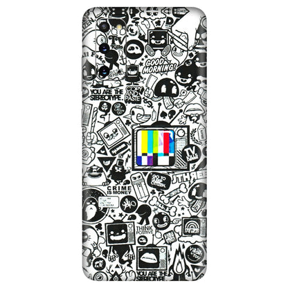 Samsung A/S Series Phone Skins (All Models) - Doodles Positive Art - 3D Embossed Finish (L-263) Samsung Galaxy S20