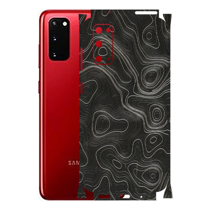 Samsung A/S Series Phone Skins (All Models) - Abstract White Line Map - 3D Embossed Finish (L-269) Samsung Galaxy S20