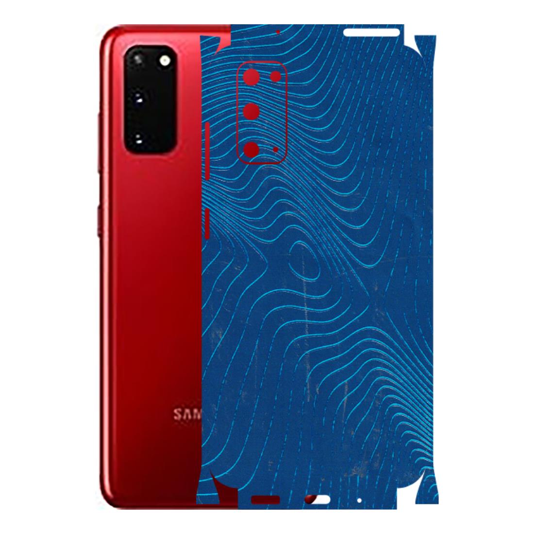 Samsung A/S Series Phone Skins (All Models) - Abstract Blue Line Map - 3D Embossed Finish (L-272) Samsung Galaxy S20