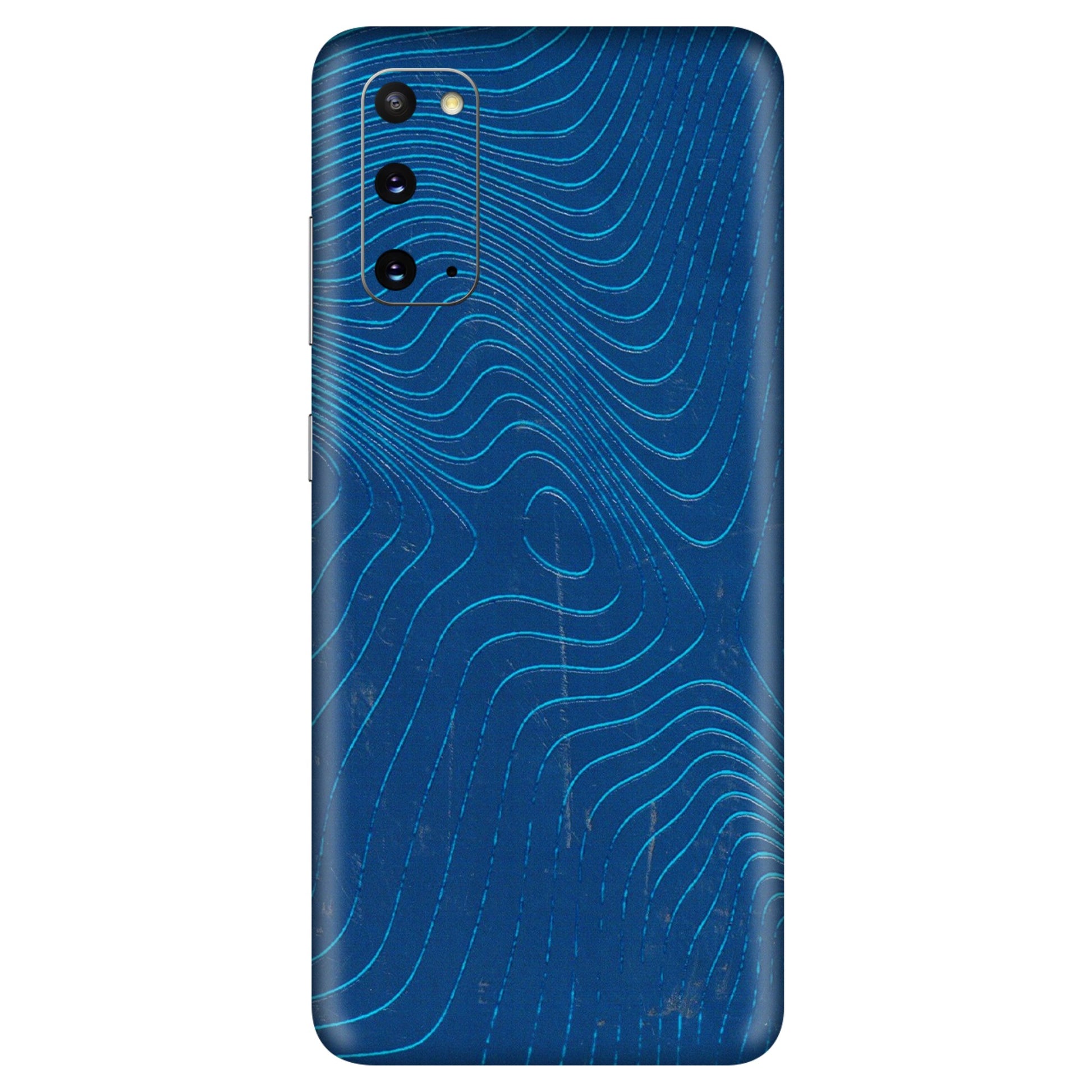 Samsung A/S Series Phone Skins (All Models) - Abstract Blue Line Map - 3D Embossed Finish (L-272) Samsung Galaxy S20