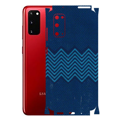 Samsung A/S Series Phone Skins (All Models) - Blue Sober Waves - 3D Embossed Finish (L-306) Samsung Galaxy S20