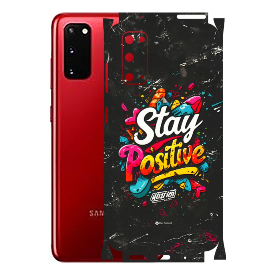 Samsung A/S Series Phone Skins (All Models) - Stay Positive Black - 3D Embossed Finish (L-31) Samsung Galaxy S20