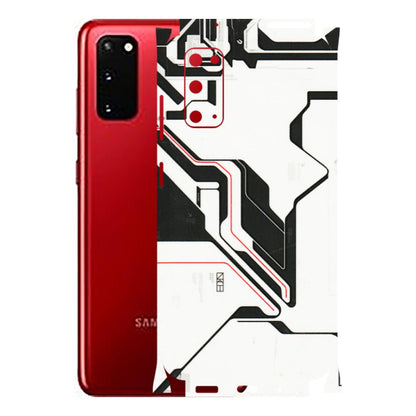 Samsung A/S Series Phone Skins (All Models) - White Techy Logo - 3D Embossed Finish (L-312) Samsung Galaxy S20