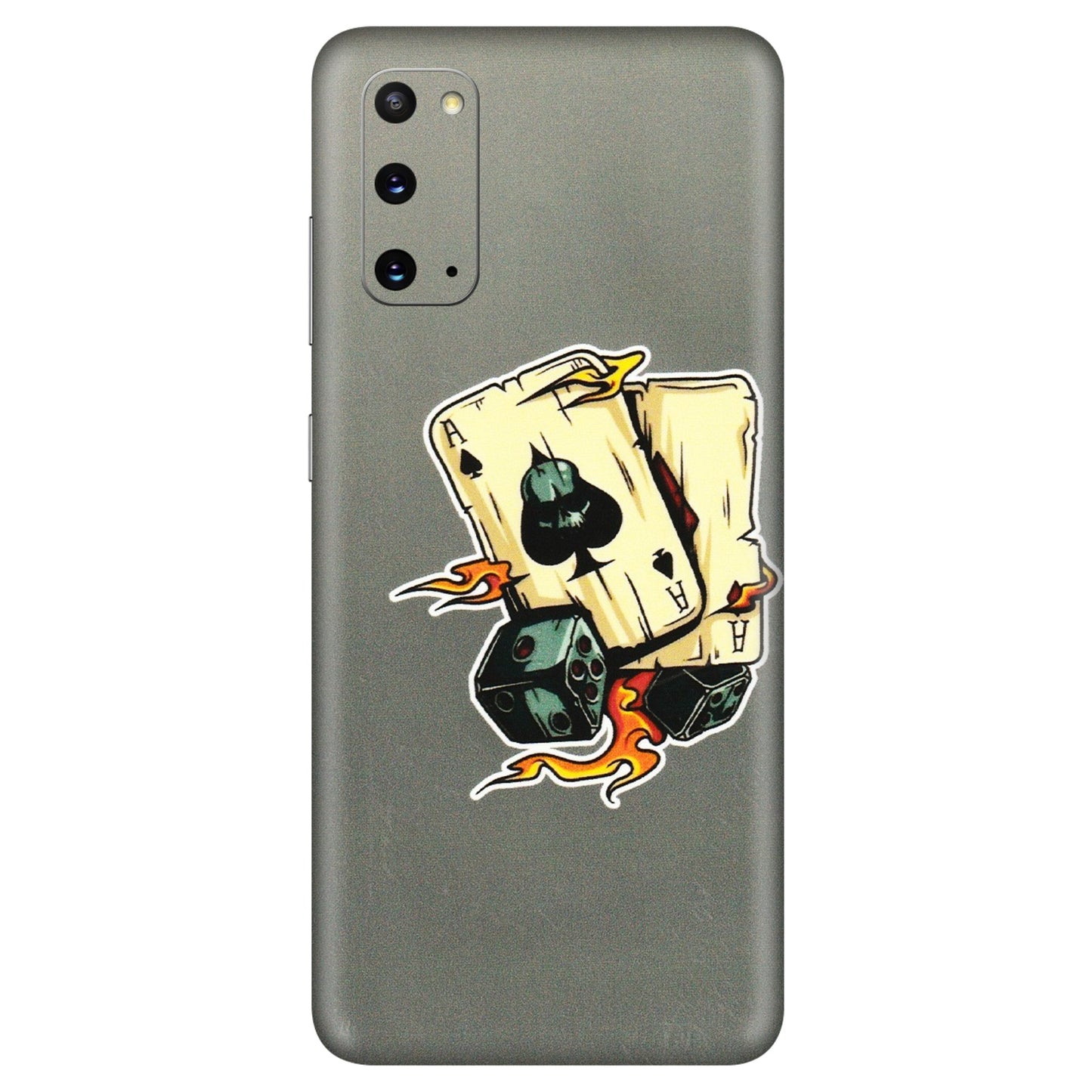 Samsung A/S Series Phone Skins (All Models) - Grey Cards Of Ace - 3D Embossed Finish (L-77) Samsung Galaxy S20