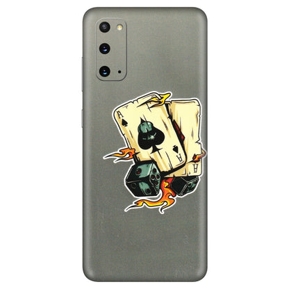 Samsung A/S Series Phone Skins (All Models) - Grey Cards Of Ace - 3D Embossed Finish (L-77) Samsung Galaxy S20