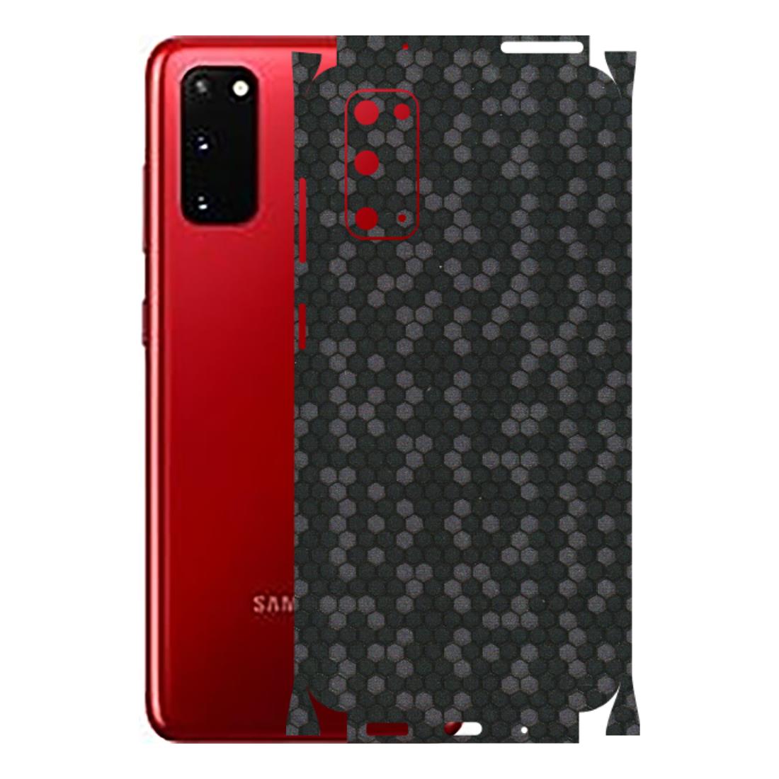 Samsung A/S Series Phone Skins (All Models) - Black Grey Honeycomb Sober - 3D Embossed Finish (L-85) Samsung Galaxy S20