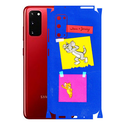 Samsung A/S Series Phone Skins (All Models) - Tom N Jerry Sticky Notes - 3D Embossed Finish (L-88) Samsung Galaxy S20