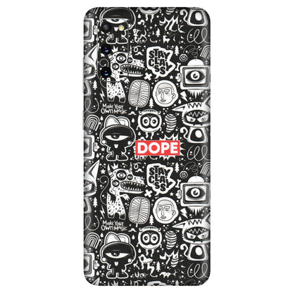 Samsung A/S Series Phone Skins (All Models) - Dope Stay Classy Black Doodles - Matte Finish (M-126) Samsung Galaxy S20