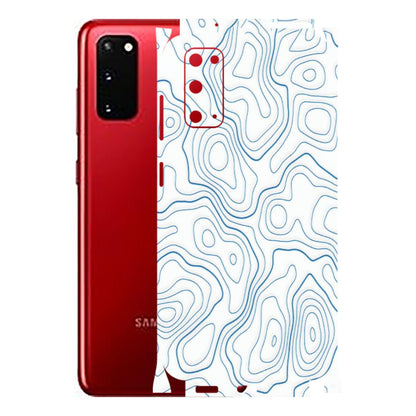 Samsung A/S Series Phone Skins (All Models) - Blue And White Swirls - Matte Finish (M-139) Samsung Galaxy S20