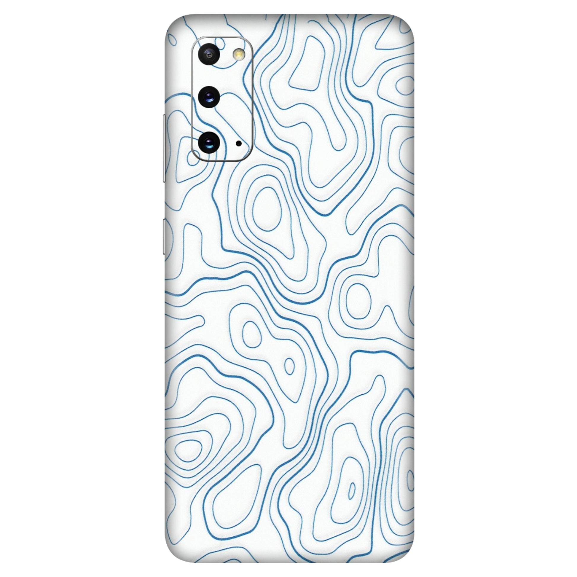 Samsung A/S Series Phone Skins (All Models) - Blue And White Swirls - Matte Finish (M-139) Samsung Galaxy S20