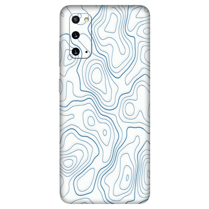 Samsung A/S Series Phone Skins (All Models) - Blue And White Swirls - Matte Finish (M-139) Samsung Galaxy S20