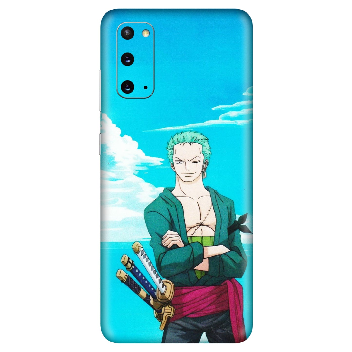 Samsung A/S Series Phone Skins (All Models) - Cool Swordman Zoro Anime - Matte Finish (M-143) Samsung Galaxy S20