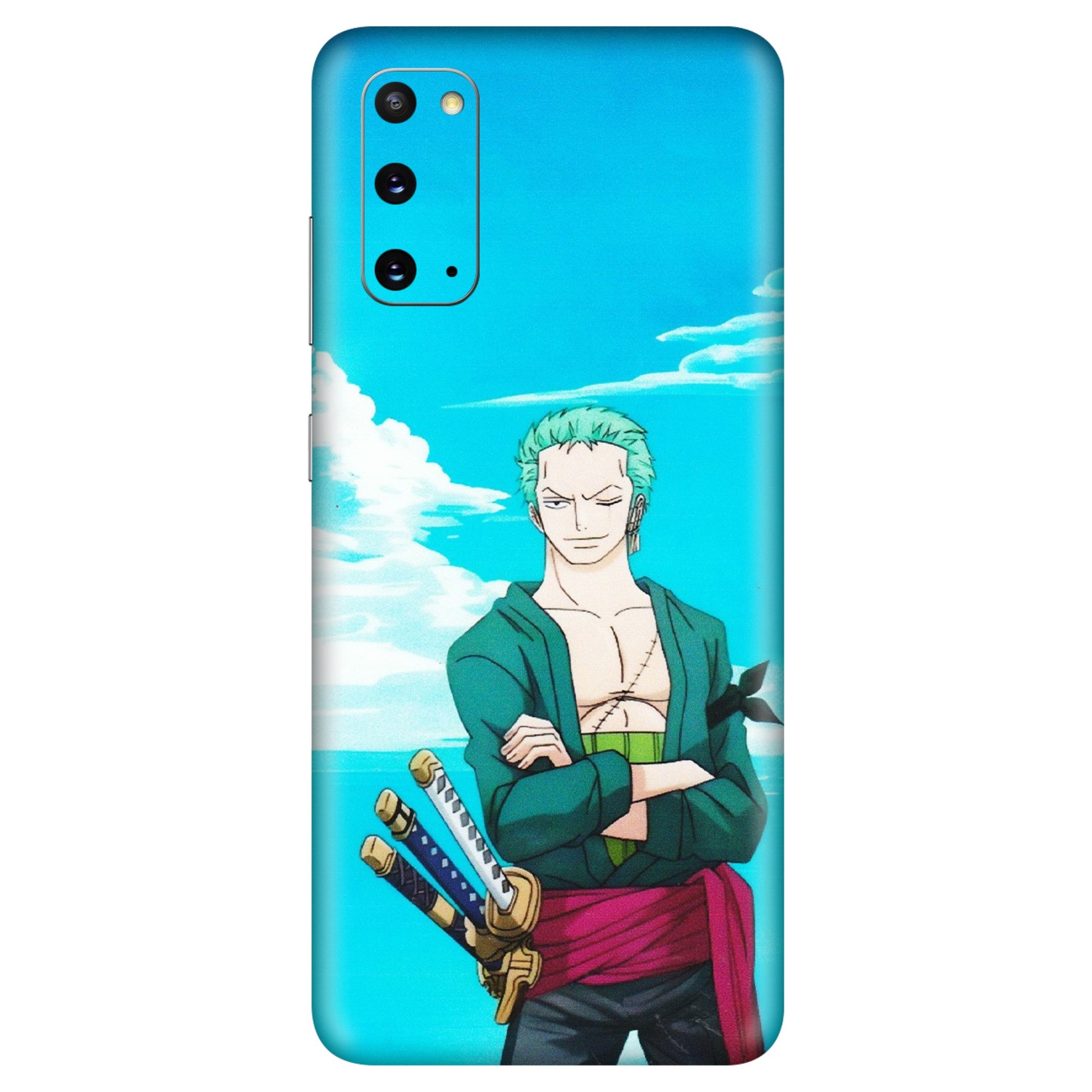 Samsung A/S Series Phone Skins (All Models) - Cool Swordman Zoro Anime - Matte Finish (M-143) Samsung Galaxy S20