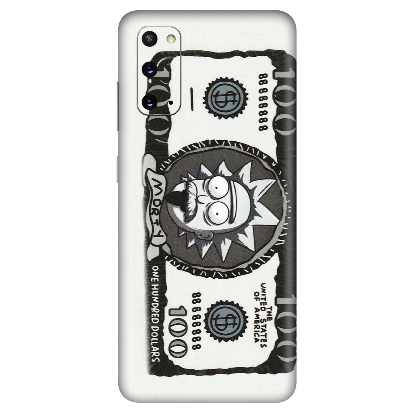 Samsung A/S Series Phone Skins (All Models) - Rick And Morty Hundred Dollar Anime - Matte Finish (M-161) Samsung Galaxy S20