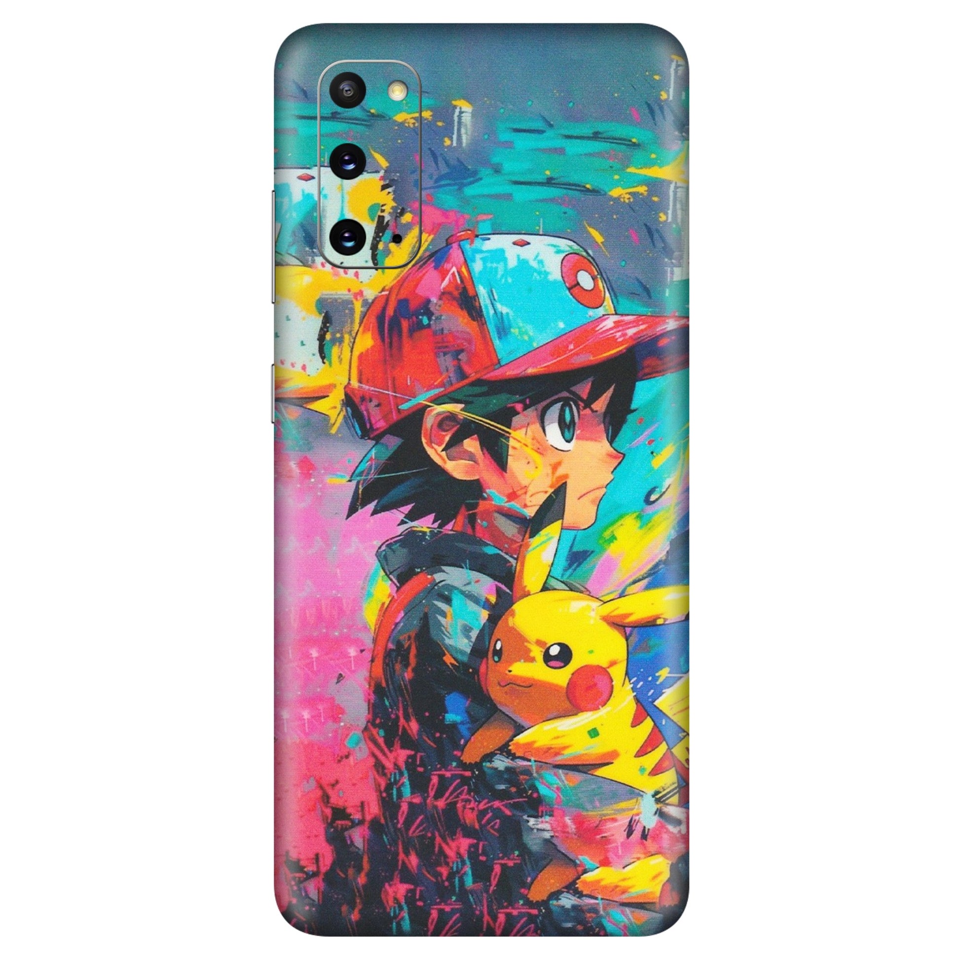 Samsung A/S Series Phone Skins (All Models) - Ash & Pikachu - Matte Finish (M-26) Samsung Galaxy S20