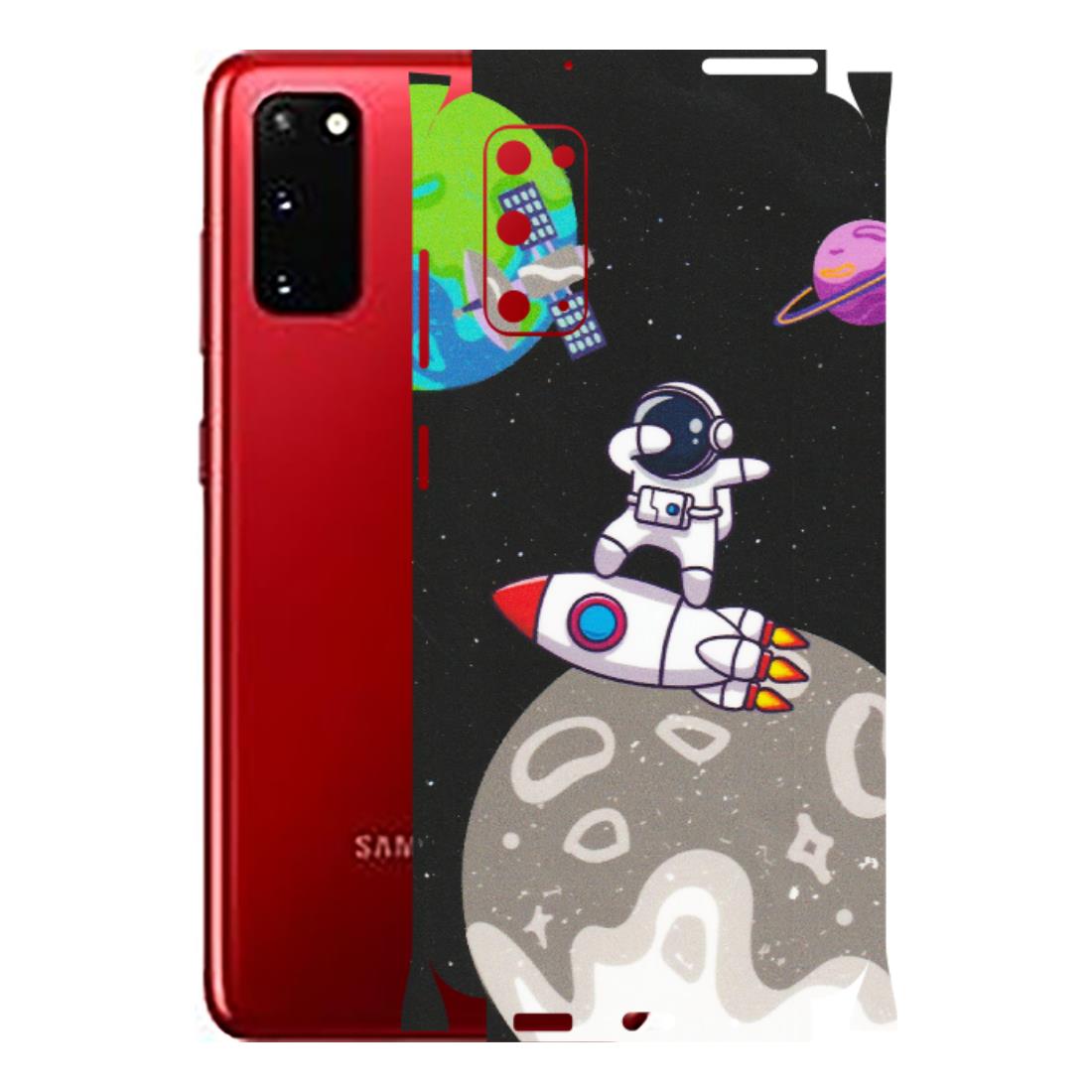 Samsung A/S Series Phone Skins (All Models) - Astronaut Vibing Toon Running - Matte Finish (M-39) Samsung Galaxy S20