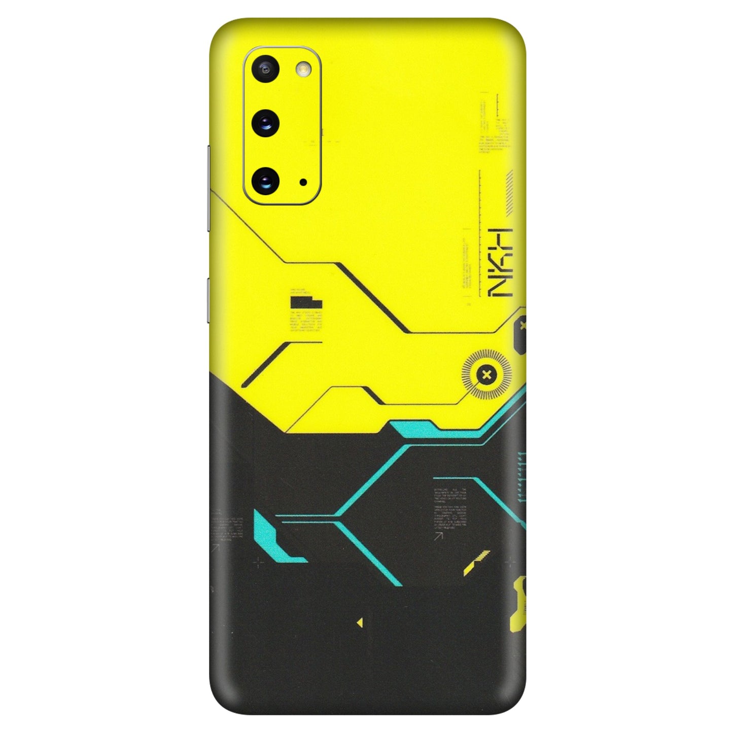 Samsung A/S Series Phone Skins (All Models) - Black Yellow Technica - Matte Finish (M-53) Samsung Galaxy S20