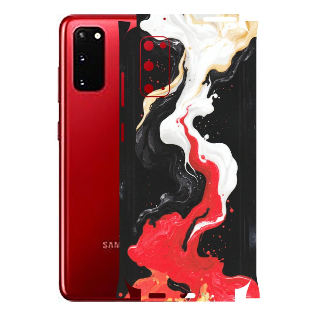 Samsung A/S Series Phone Skins (All Models) - Black Red White Paint Splash Fusion - Matte Finish (M-56) Samsung Galaxy S20
