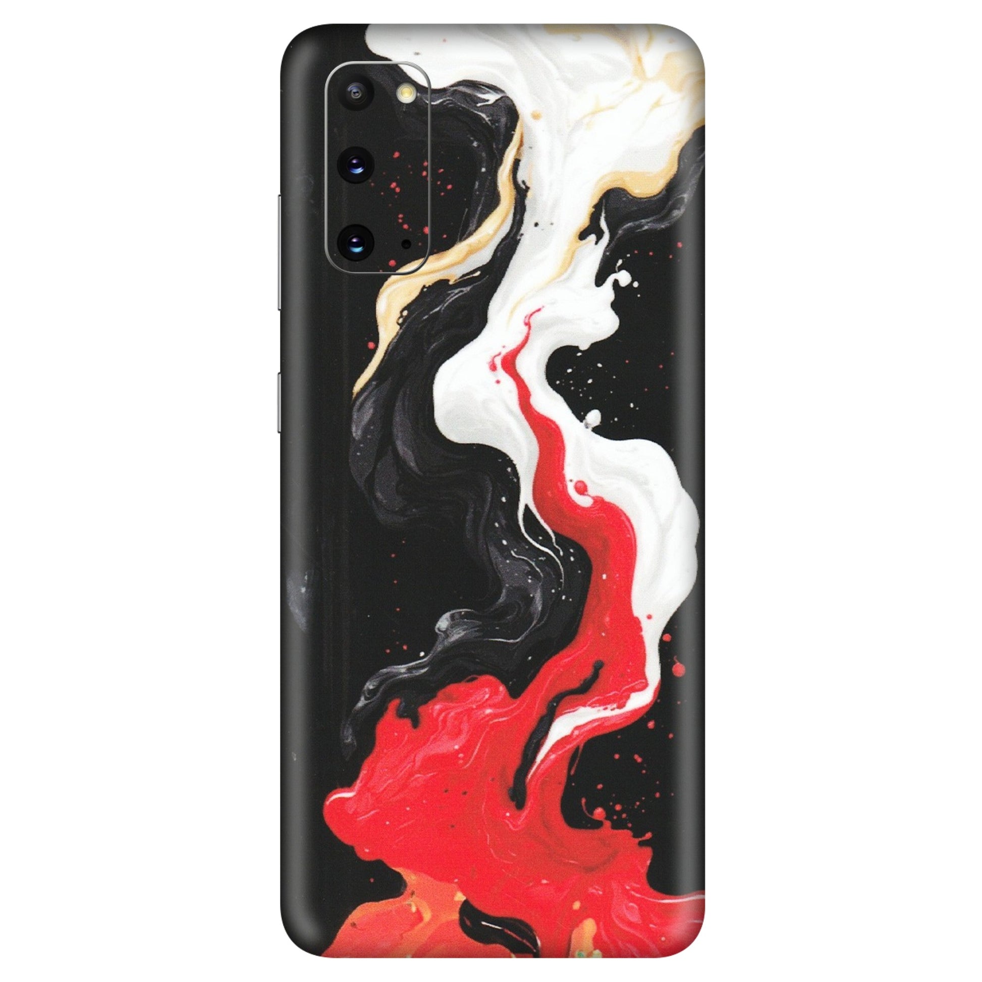 Samsung A/S Series Phone Skins (All Models) - Black Red White Paint Splash Fusion - Matte Finish (M-56) Samsung Galaxy S20
