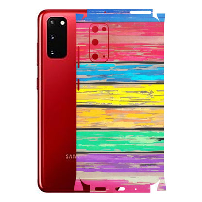 Samsung A/S Series Phone Skins (All Models) - Multi Colour Wooden Wall - Matte Finish (M-96) Samsung Galaxy S20