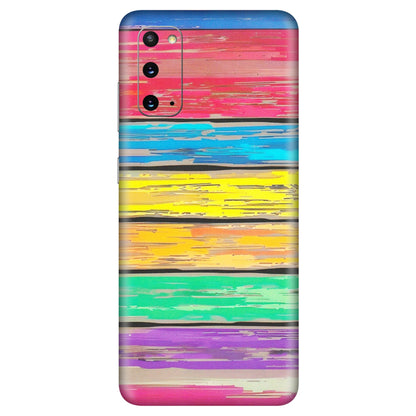 Samsung A/S Series Phone Skins (All Models) - Multi Colour Wooden Wall - Matte Finish (M-96) Samsung Galaxy S20
