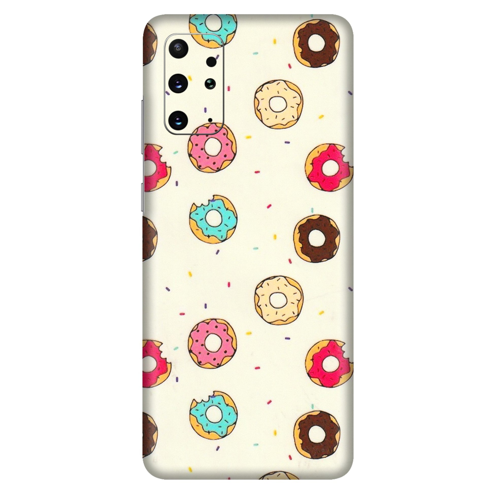 Samsung A/S Series Phone Skins (All Models) - Mini Donuts Doodle Art - 3D Embossed Finish (L-122) Samsung Galaxy S20 Plus